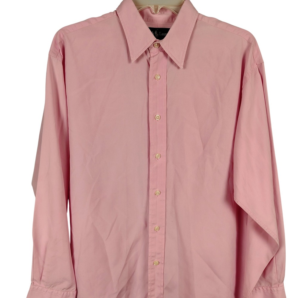 vintage Ralph Lauren Womens SZ 12 Button Down Shirt Pink Cotton Preppy Old Money
